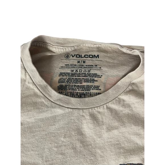 Volcom Beige Stone Short Sleeve Crew Neck Graphic T-Shirt Men's Size Medium - Picture 5 of 5